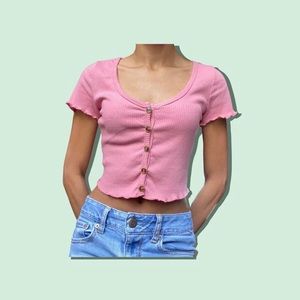 Button Up Crop Top